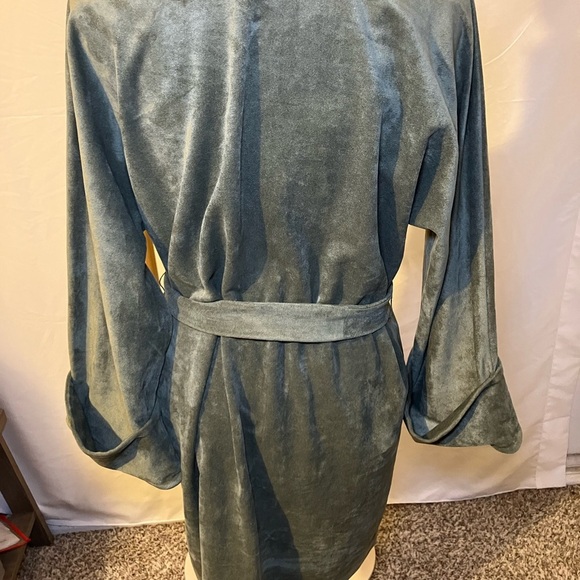 BCBGMAXAZRIA Faux Suede Wrap Dress - Dusty Olive - M - NWOT - Picture 2 of 4